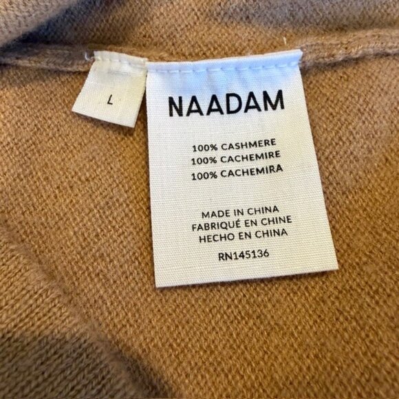 NAADAM Signature 100% Cashmere 2-Pc Lounge Set Camel Tan Large - Picture 15 of 15